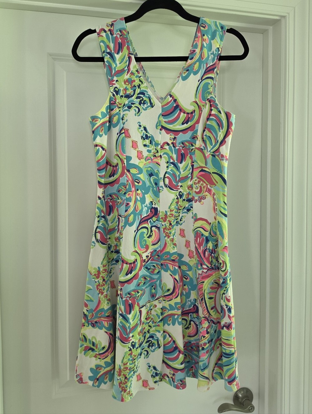 Lilly Pulitzer White Multicolor Paisley V-Neck Sleeveless Mini Dress